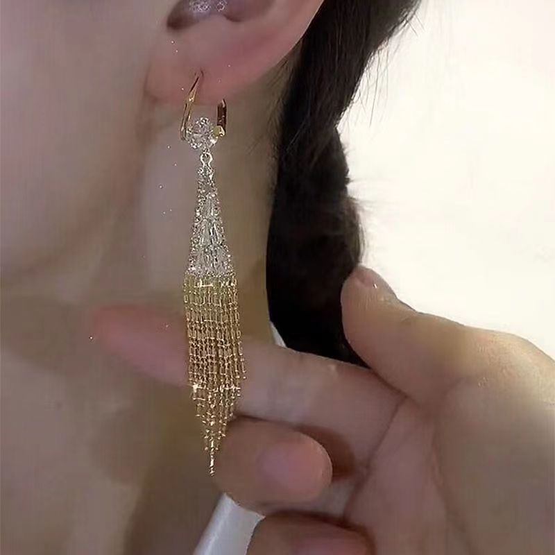 Golden Wheat Tassel Earrings