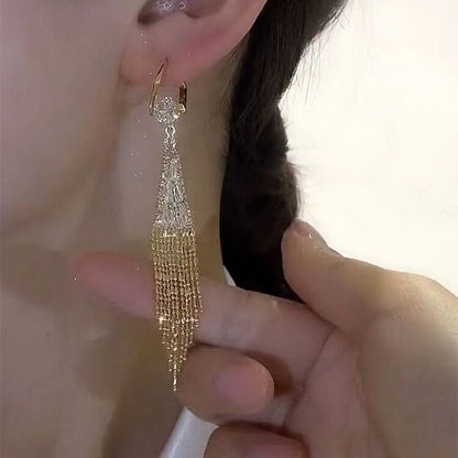 Golden Wheat Tassel Earrings